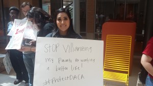 Canizales at protest