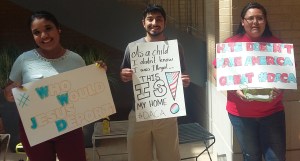 Hernandez and Tamez at protest